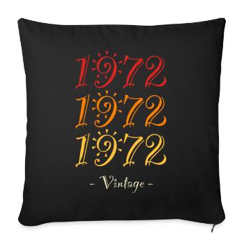1972 vintage - Sofa pillowcase 17,3'' x 17,3'' (45 x 45 cm) - black - Front