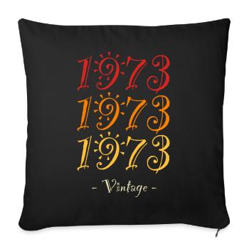 1973 vintage - Sofa pillowcase 17,3'' x 17,3'' (45 x 45 cm) - black - Front