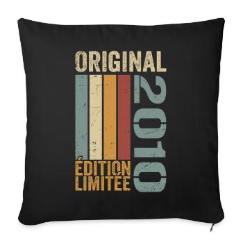 2010 | Édition Limitée cadeau d'anniversaire 2010 - Housse de coussin décorative 45 x 45 cm - noir - Devant
