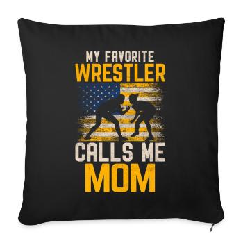 Mon lutteur préféré m’appelle maman - Housse de coussin décorative 45 x 45 cm - noir - Devant