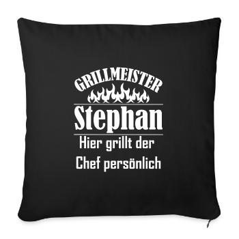 Grillmeister Stephan Chef - Sofakissenbezug 45 x 45 cm - Schwarz - Vorne