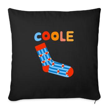 Chaussette cool - design motivant amusant - Housse de coussin décorative 45 x 45 cm - noir - Devant