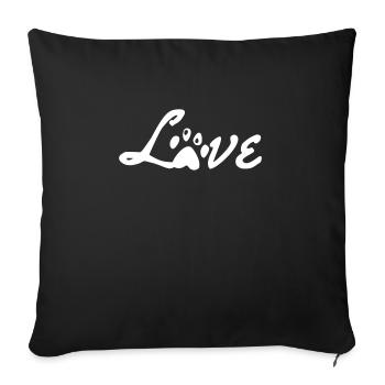 Love Paw - Love - Sofa pillowcase 17,3'' x 17,3'' (45 x 45 cm) - black - Front