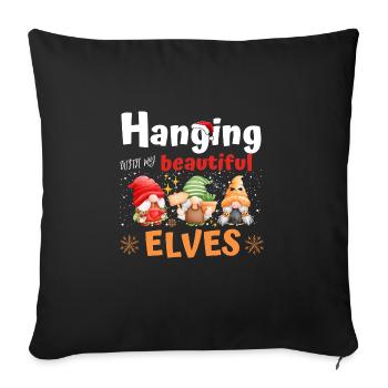 Ganging with my Beautiful elves - Sofa pillowcase 17,3'' x 17,3'' (45 x 45 cm) - black - Front