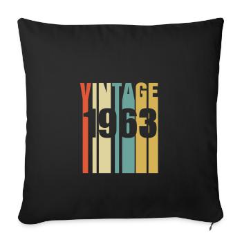 Millésime 1963 Rétro - Housse de coussin décorative 45 x 45 cm - noir - Devant