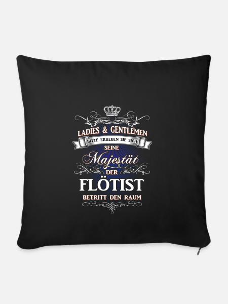 Männer-T-Shirt für Flötisten - Sofakissenbezug 45 x 45 cm - Schwarz