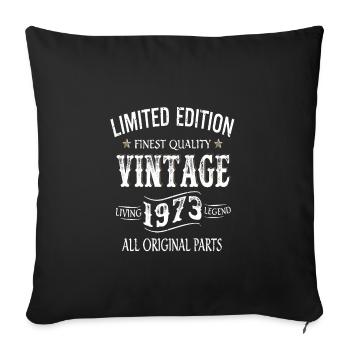 Édition limitée made in 1973 Vintage Original - Housse de coussin décorative 45 x 45 cm - noir - Devant