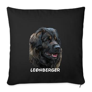 Leonberger,Hundekopf,Hunderasse,Hund,Hunderasse - Sofakissenbezug 45 x 45 cm - Schwarz - Vorne