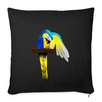Perroquet - Housse de coussin décorative 45 x 45 cm - noir - Devant