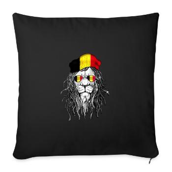 Belgium - Sofa pillowcase 17,3'' x 17,3'' (45 x 45 cm) - black - Front