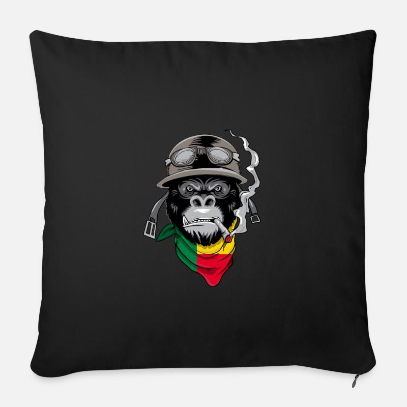 Bénin - Housse de coussin décorative 45 x 45 cm - noir