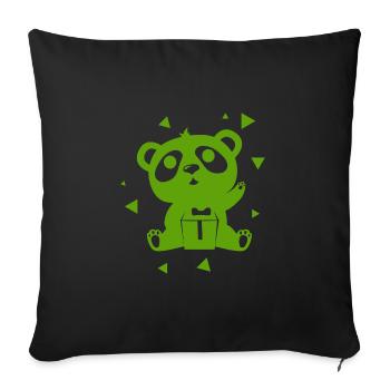 Ours - Panda Forêt Nature Liberté Sauvage - Housse de coussin décorative 45 x 45 cm - noir - Devant