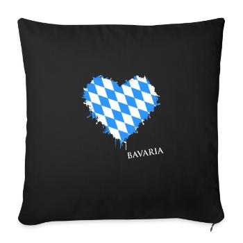 Bavaria, Bayern, Oberbayern, Minga - Sofakissenbezug 45 x 45 cm - Schwarz - Vorne