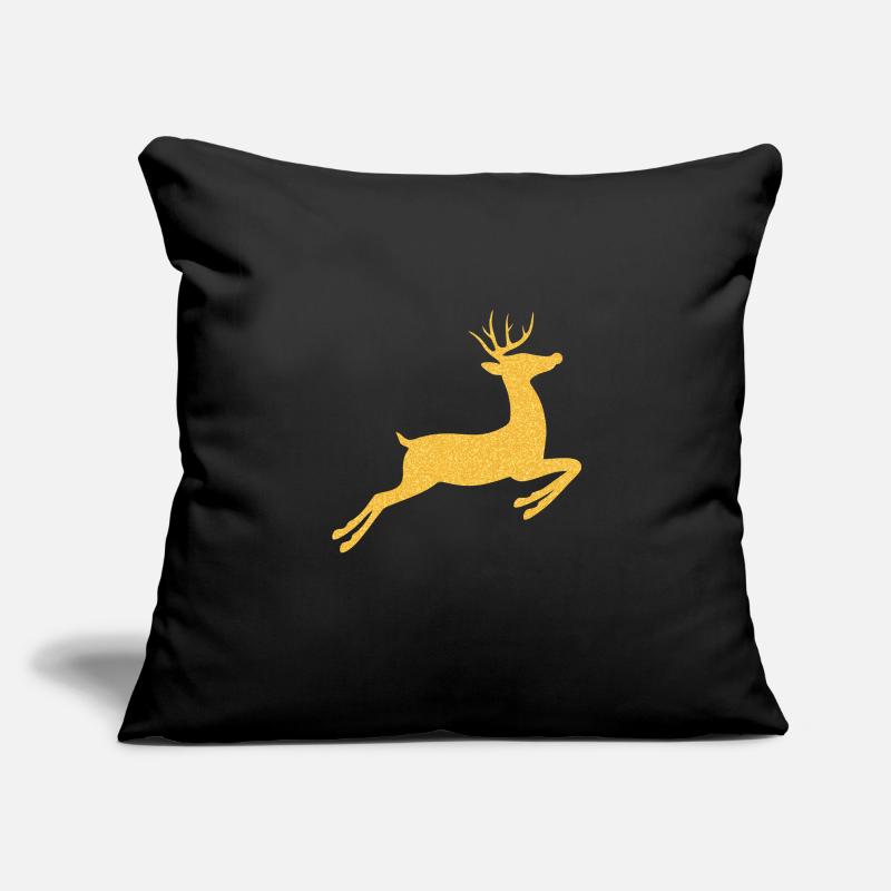 Rentier oder Hirsch Gold glitzernd zu Weihnachten Sofakissenbezug 45 x 45 cm