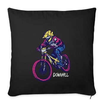 Downhill - Sofa pillowcase 17,3'' x 17,3'' (45 x 45 cm) - black - Front