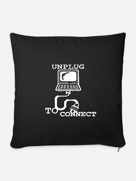 unplug to connect - Sofakissenbezug 45 x 45 cm - Schwarz