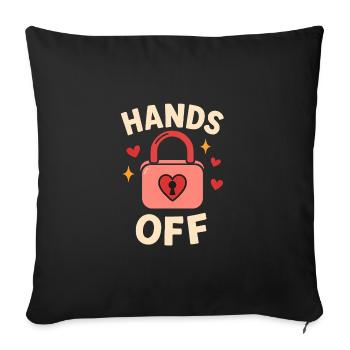 Hands Off – Kein Anfassen! - Sofakissenbezug 45 x 45 cm - Schwarz - Vorne