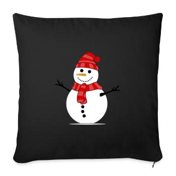 Cute snowman / snowman - Sofa pillowcase 17,3'' x 17,3'' (45 x 45 cm) - black - Front