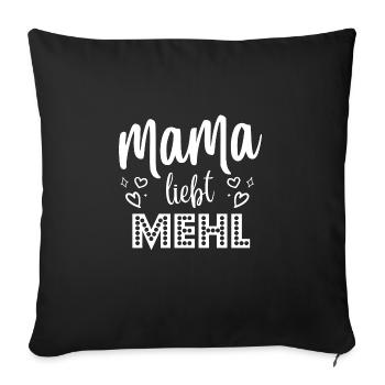 mama liebt mehl - Sofakissenbezug 45 x 45 cm - Schwarz - Vorne