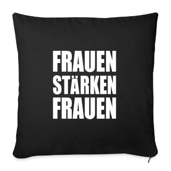 frauen stärken frauen - Sofakissenbezug 45 x 45 cm - Schwarz - Vorne