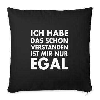 J’ai déjà compris ça, je m’en fiche - Housse de coussin décorative 45 x 45 cm - noir - Devant