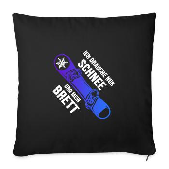 Snowboard Freestyle Snowboarder - Housse de coussin décorative 45 x 45 cm - noir - Devant