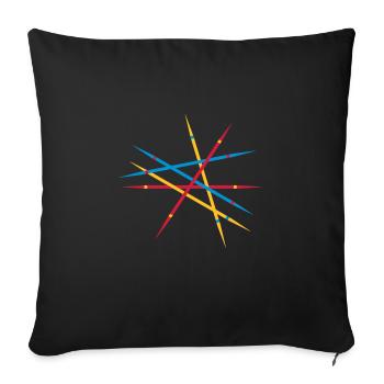 Game made of wooden sticks Mikado - Sofa pillowcase 17,3'' x 17,3'' (45 x 45 cm) - black - Front