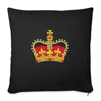 Gagnant de cadeau d'anniversaire de héros de symbole de couronne d'or - Housse de coussin décorative 45 x 45 cm - noir - Devant