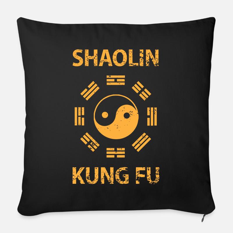 Shaolin Kung Fu - Housse de coussin décorative 45 x 45 cm - noir