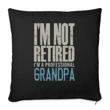 grandpa Retirement grandpa Gift - Housse de coussin décorative 45 x 45 cm - noir - Devant