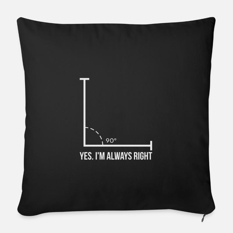 Mathe Lehrer Ich habe immer Recht Algebra Geschenk - Sofakissenbezug 45 x 45 cm - Schwarz