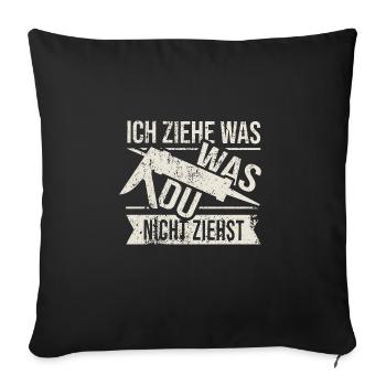 Fließenleger Silikon ziehen Geschenk - Sofakissenbezug 45 x 45 cm - Schwarz - Vorne