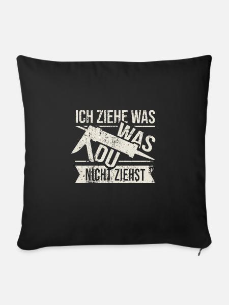 Fließenleger Silikon ziehen Geschenk - Sofakissenbezug 45 x 45 cm - Schwarz