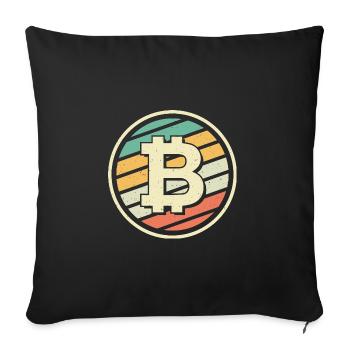 Bitcoin BTC Crypto Blockchain Münze Coin - Housse de coussin décorative 45 x 45 cm - noir - Devant