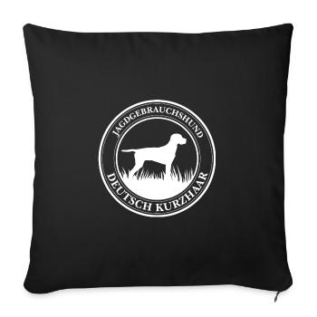 Deutsch Kurzhaar Jagdgebrauchshund Jagdhunde - Sofakissenbezug 45 x 45 cm - Schwarz - Vorne