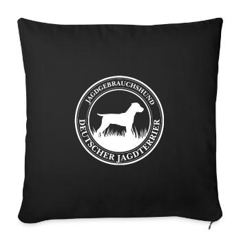 Deutscher Jagdterrier Jagdgebrauchshund Jagdhunde - Sofakissenbezug 45 x 45 cm - Schwarz - Vorne