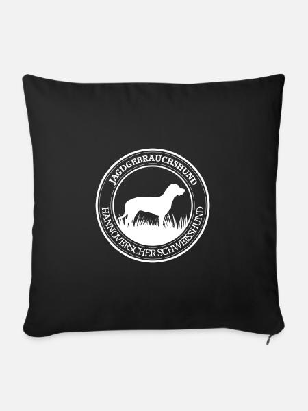 Hannoverscher Schweisshund Jagdgebrauchshund - Sofakissenbezug 45 x 45 cm - Schwarz