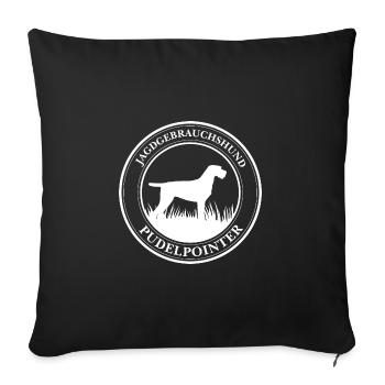 Pudelpointer Jagdgebrauchshund Hunde Wilsigns - Sofakissenbezug 45 x 45 cm - Schwarz - Vorne