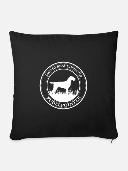 Pudelpointer Jagdgebrauchshund Hunde Wilsigns - Sofakissenbezug 45 x 45 cm - Schwarz