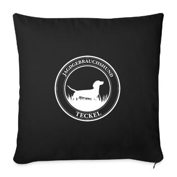 Teckel Jagdgebrauchshund Jagdhunde Hunde Wilsigns - Sofakissenbezug 45 x 45 cm - Schwarz - Vorne