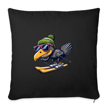 Ski Emu Sports d’hiver - Housse de coussin décorative 45 x 45 cm - noir - Devant