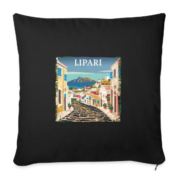 Lipari Italy: Dream Beach Summer Vacation - Sofa pillowcase 17,3'' x 17,3'' (45 x 45 cm) - black - Front