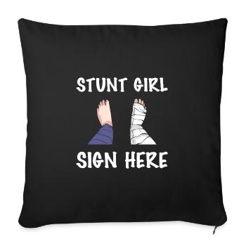 Broken leg - Sofa pillowcase 17,3'' x 17,3'' (45 x 45 cm) - black - Front