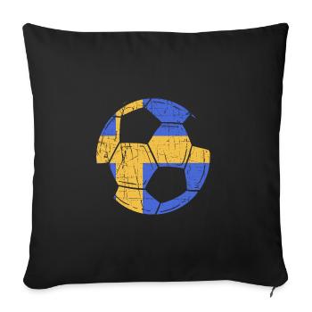 Sweden Swedish - Sofa pillowcase 17,3'' x 17,3'' (45 x 45 cm) - black - Front
