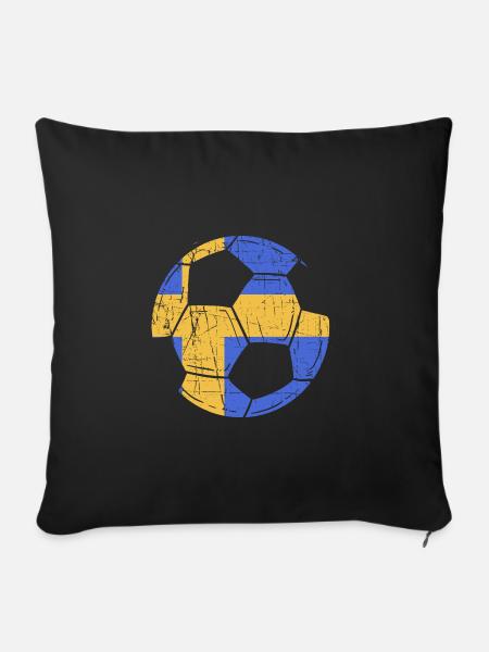 Schweden Schwedisch - Sofakissenbezug 45 x 45 cm - Schwarz