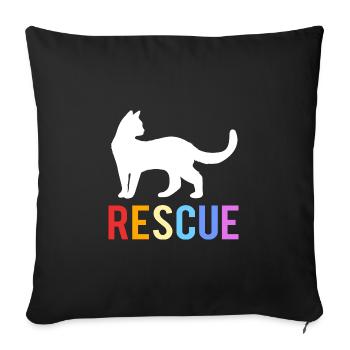 Cat Rescue Animal Rights Animal Rescue Animal Shelter - Sofa pillowcase 17,3'' x 17,3'' (45 x 45 cm) - black - Front