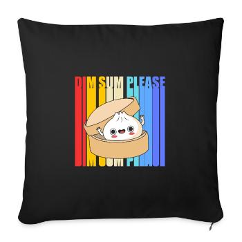 Dim sum - Housse de coussin décorative 45 x 45 cm - noir - Devant