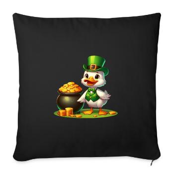 St. Patricks Day Elefant Grün - Sofakissenbezug 45 x 45 cm - Schwarz - Vorne