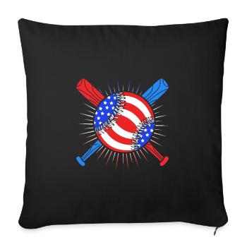 4 juillet Couleurs nationales Fête nationale des États-Unis - Housse de coussin décorative 45 x 45 cm - noir - Devant