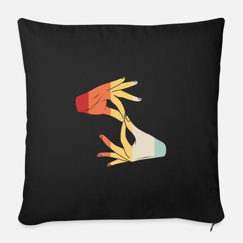 Gebärdensprache Gebärde ASL gehörlos - Sofakissenbezug 45 x 45 cm - Schwarz